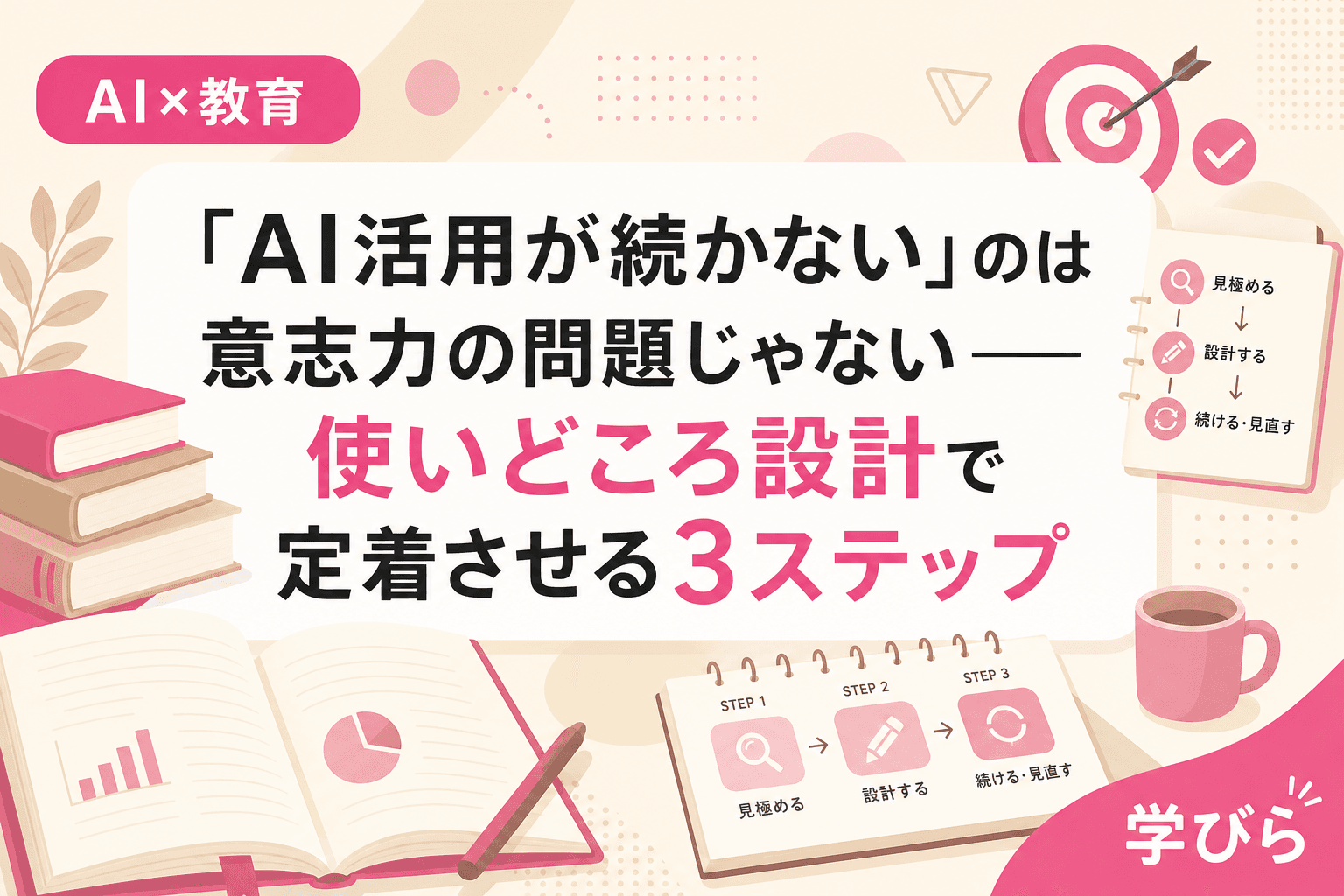 「AI活用が続かない」のは意志力の問題じゃない――使いどころ設計で定着させる3ステップ