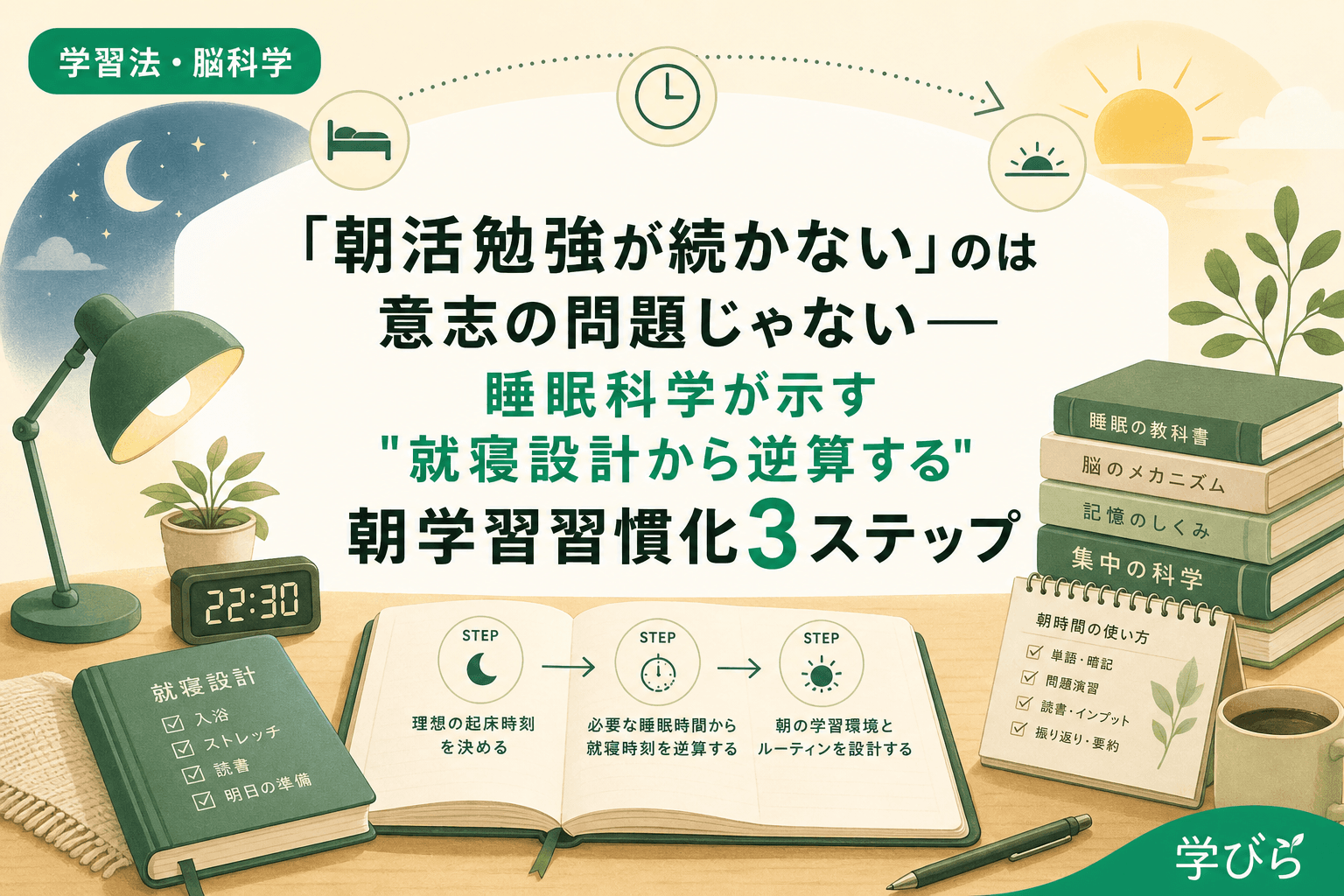 「朝活勉強が続かない」のは意志の問題じゃない――睡眠科学が示す"就寝設計から逆算する"朝学習習慣化3ステップ