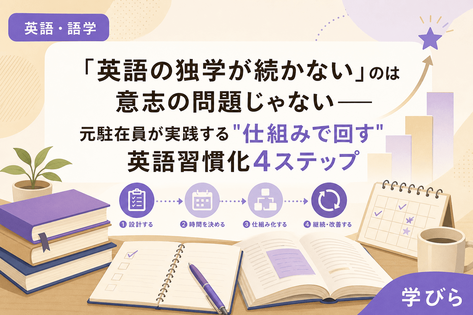 「英語の独学が続かない」のは意志の問題じゃない――元駐在員が実践する"仕組みで回す"英語習慣化4ステップ