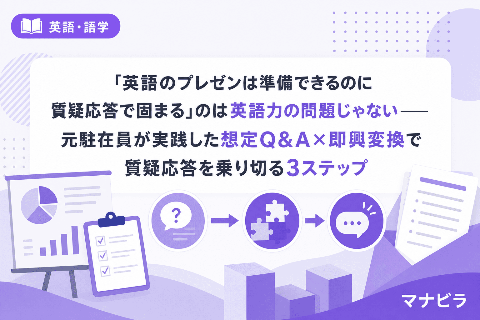 「英語のプレゼンは準備できるのに質疑応答で固まる」のは英語力の問題じゃない――元駐在員が実践した想定Q&A×即興変換で質疑応答を乗り切る3ステップ