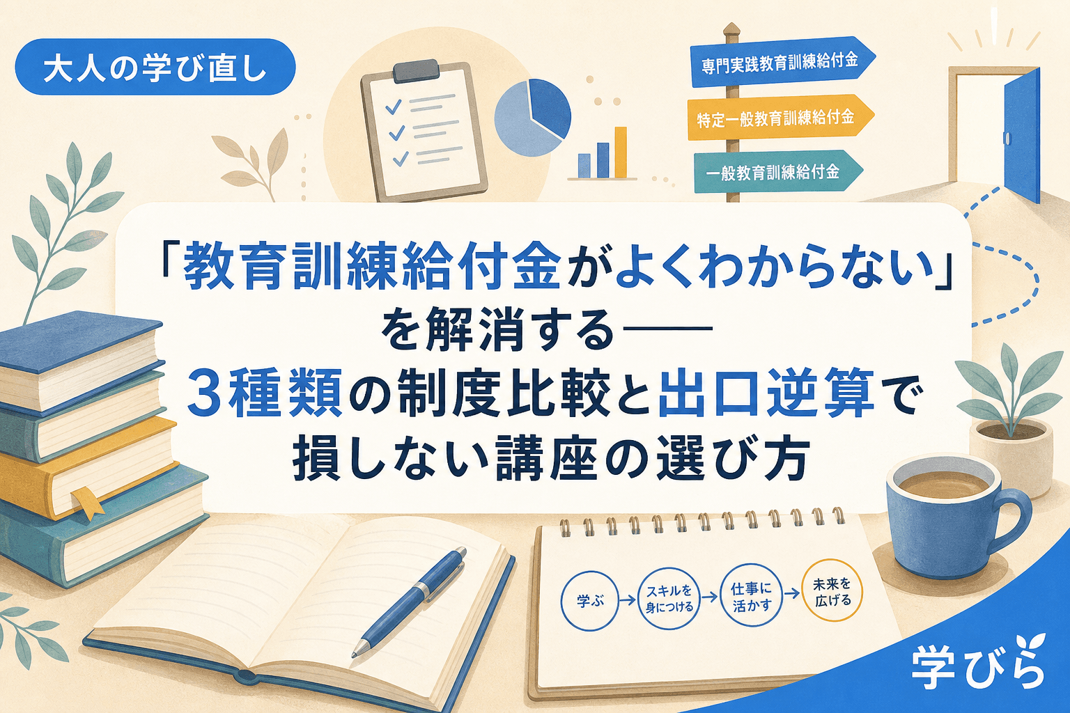 「教育訓練給付金がよくわからない」を解消する――3種類の制度比較と出口逆算で損しない講座の選び方