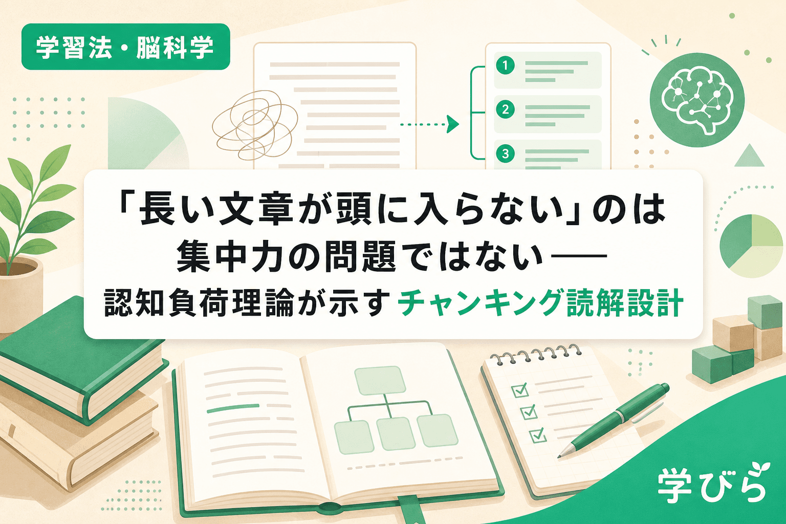 「長い文章が頭に入らない」のは集中力の問題ではない――認知負荷理論が示すチャンキング読解設計