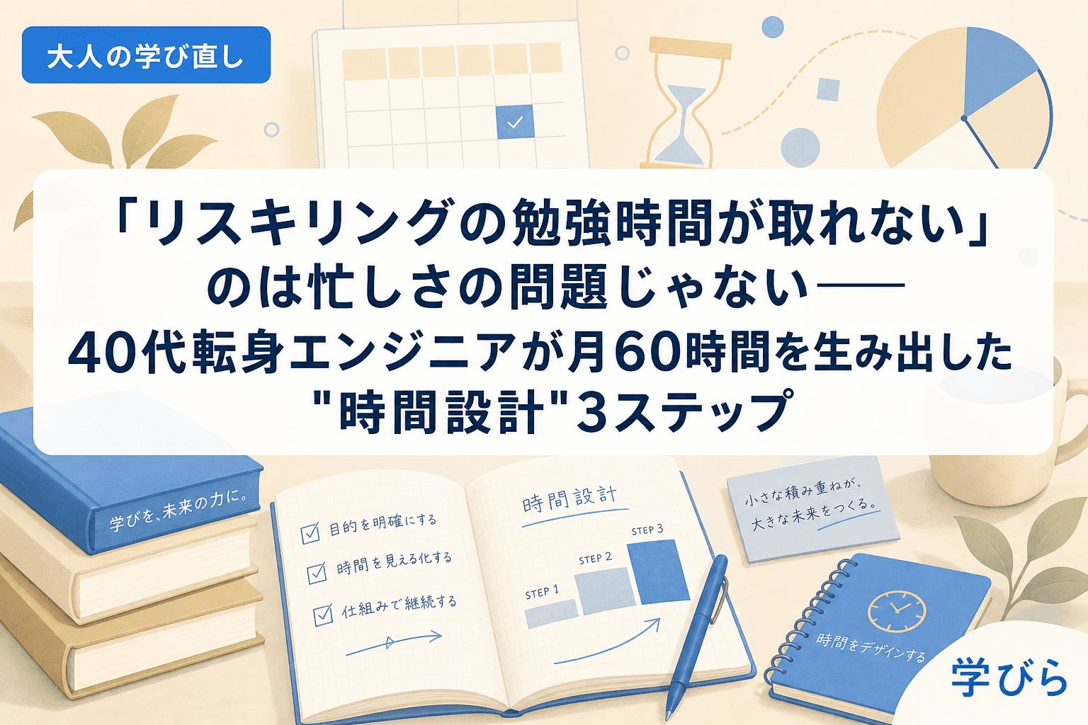 「リスキリングの勉強時間が取れない」のは忙しさの問題じゃない――40代転身エンジニアが月60時間を生み出した"時間設計"3ステップ