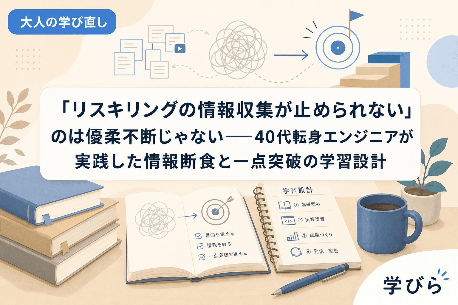 「リスキリングの情報収集が止められない」のは優柔不断じゃない――40代転身エンジニアが実践した情報断食と一点突破の学習設計
