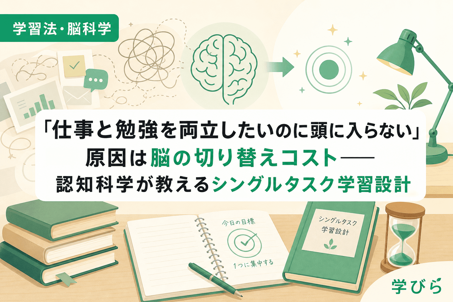 「仕事と勉強を両立したいのに頭に入らない」原因は脳の切り替えコスト――認知科学が教えるシングルタスク学習設計